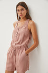 Tourist Visa Tencel Romper- Dusty Rose