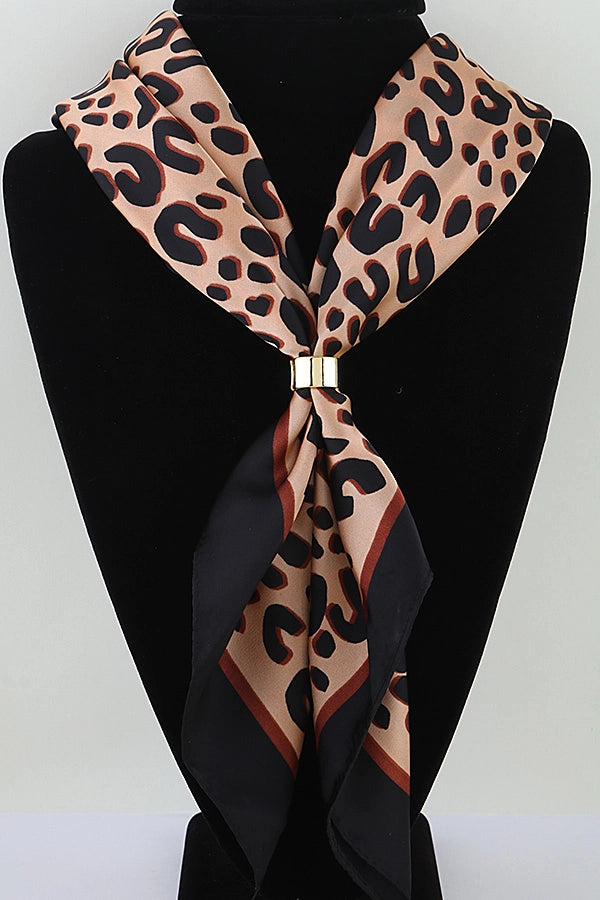 Outfit Elevated Chic Leopard Scarf + Gold Scarf Ring Set