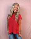 Main Character Mock Neck Knit Top - Red