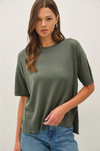 All About Ease Knit Sweater Top - Spruce