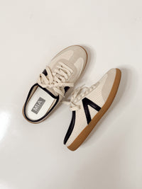 MIA Baron Off White + Black Slip On Mule Sneakers