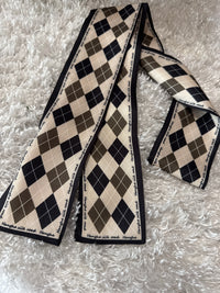 Argyle Print Twilly Scarf