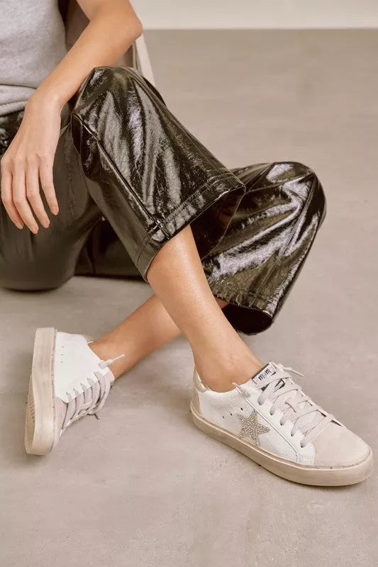 Gaby Neutral Rhinestone Star Sneakers