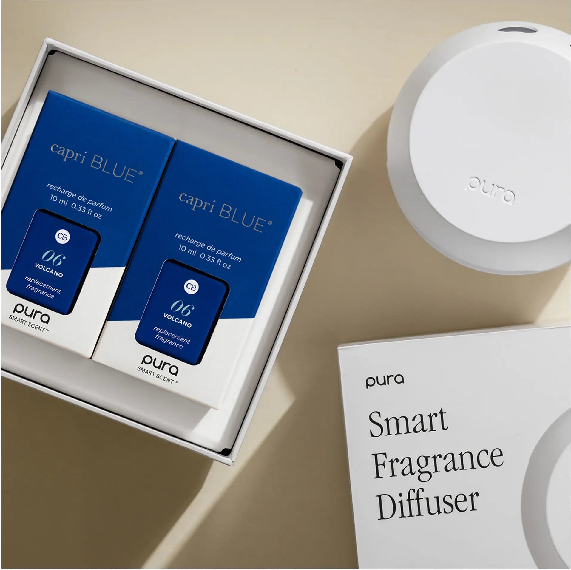 Pura | Capri Blue - Pura 4 Smart Fragrance Diffuser + 2 Volcano Set