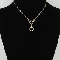 18K Gold Dipped Twisted Loop Equestrian Chain Link Necklace
