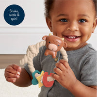 Itzy Ritzy Rattle™ Silicone Teether Rattles: Highland Cow