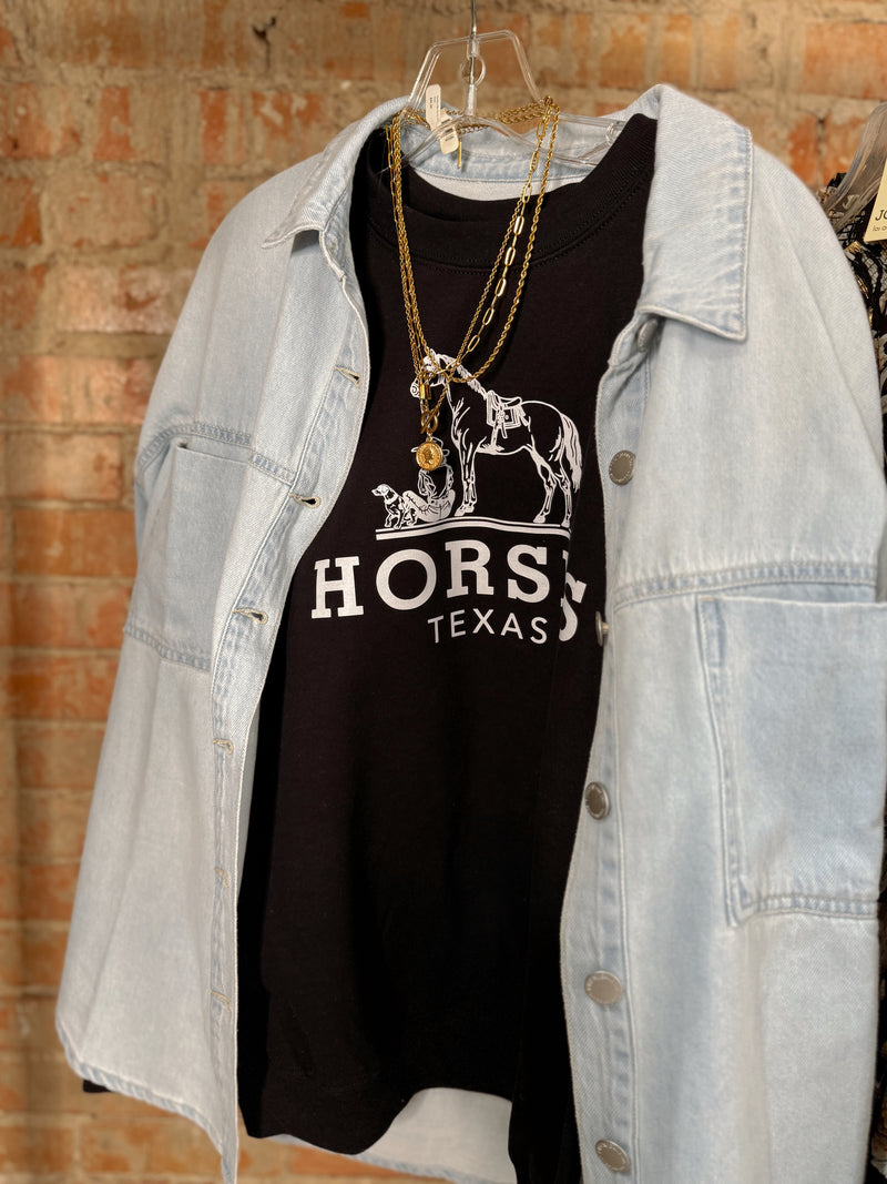 Horses Texas Graphic Sweatshirt