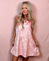 Pretty in Pink With Bows Coquette Printed Dress
