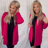 Flying Colors Crochet Knit Cardigan- Fuchsia