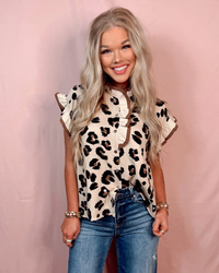 Primal Poise Printed Ruffle Blouse