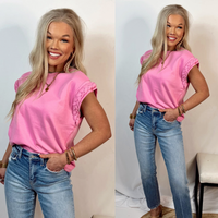 Bellamy Braided Cap Sleeve Top - Pink