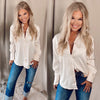 Solid Statement Satin Button Up Blouse - Champagne