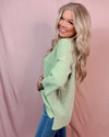 Cozy Club Oversized Knit Sweater - Jade