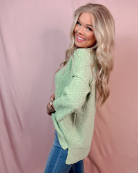Cozy Club Oversized Knit Sweater - Jade