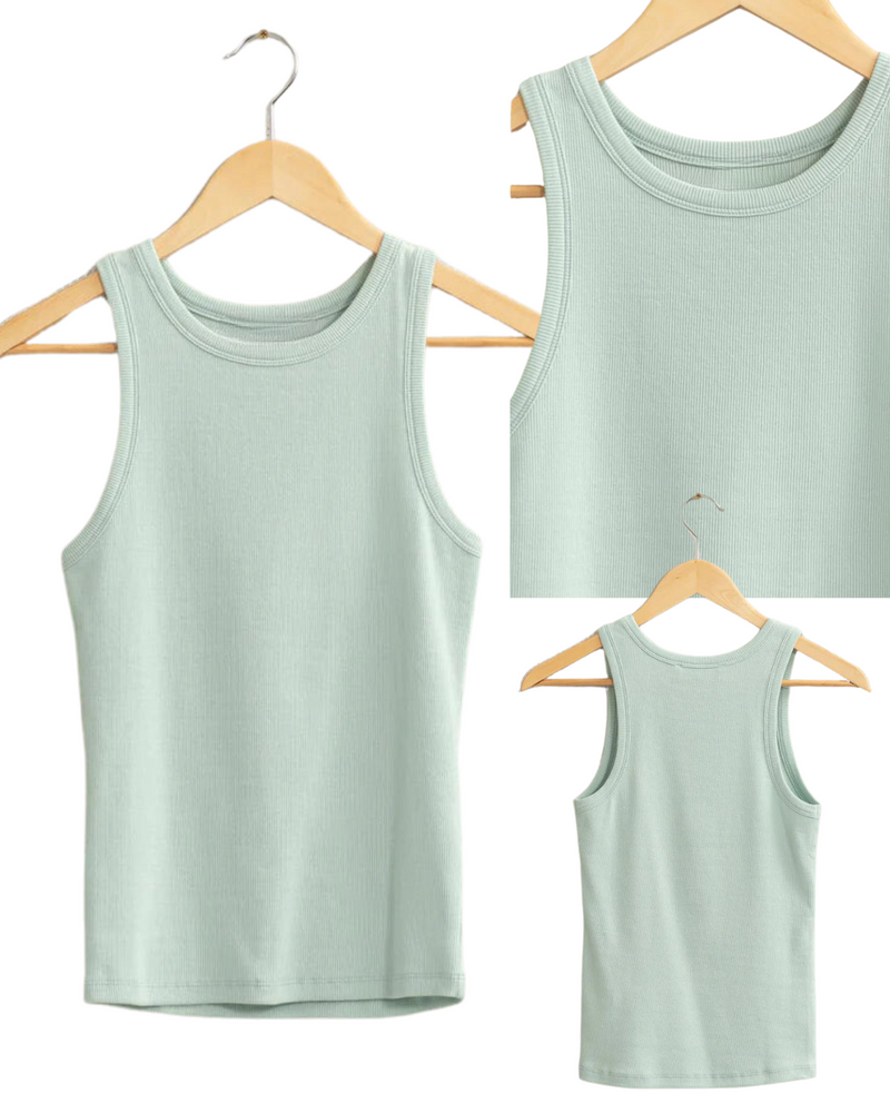 Ready For Anything Ribbed Round Neck Basic - Mint