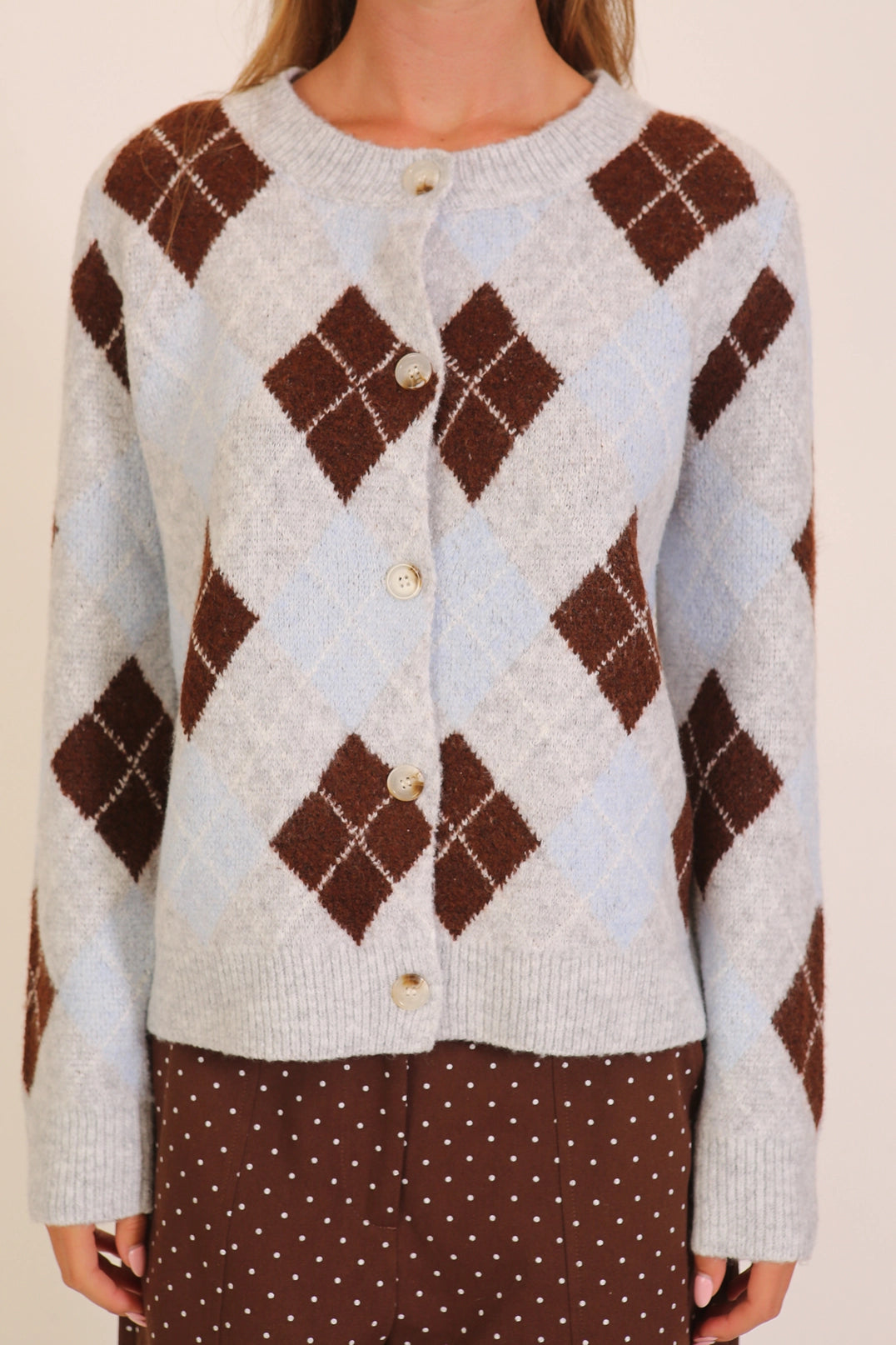 Harvest Moon Argyle Knit Sweater / Cardigan