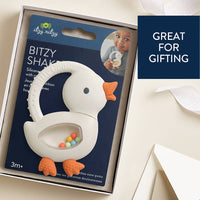 Itzy Ritzy Bitzy Shake - Silicone Teether with Rattle: Goose