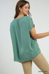 Tillie Teal Satin Blouse