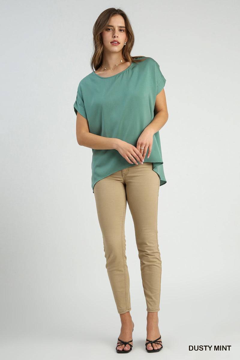 Tillie Teal Satin Blouse