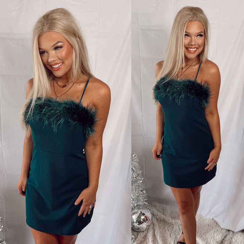 Simply The Best Feather Mini Dress