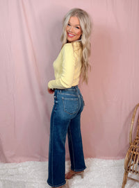 Buttercream Ribbed Knit Top / Cardigan - Pale Yellow