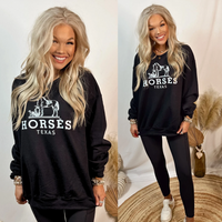 Horses Texas Graphic Sweatshirt