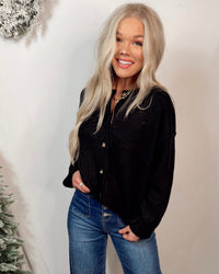 Cassie Classic Button Up Cardigan - Black