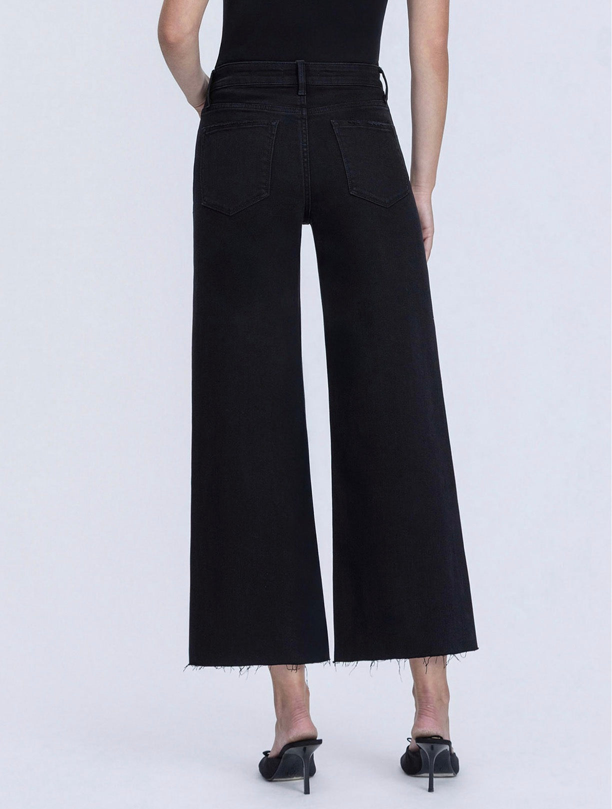 Back To Business Black High Rise Wide Leg Crop Jeans