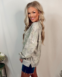 Incognito Cozy Camo Oversized Pullover - Olive Mix