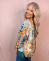 Hues of Botanical Blues Floral Printed Blouse