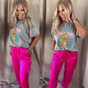 Power Moves Satin Cargo Joggers- Hot Pink