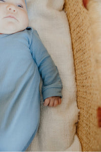 Copper Pearl Newborn Knotted Gown - Atlantic