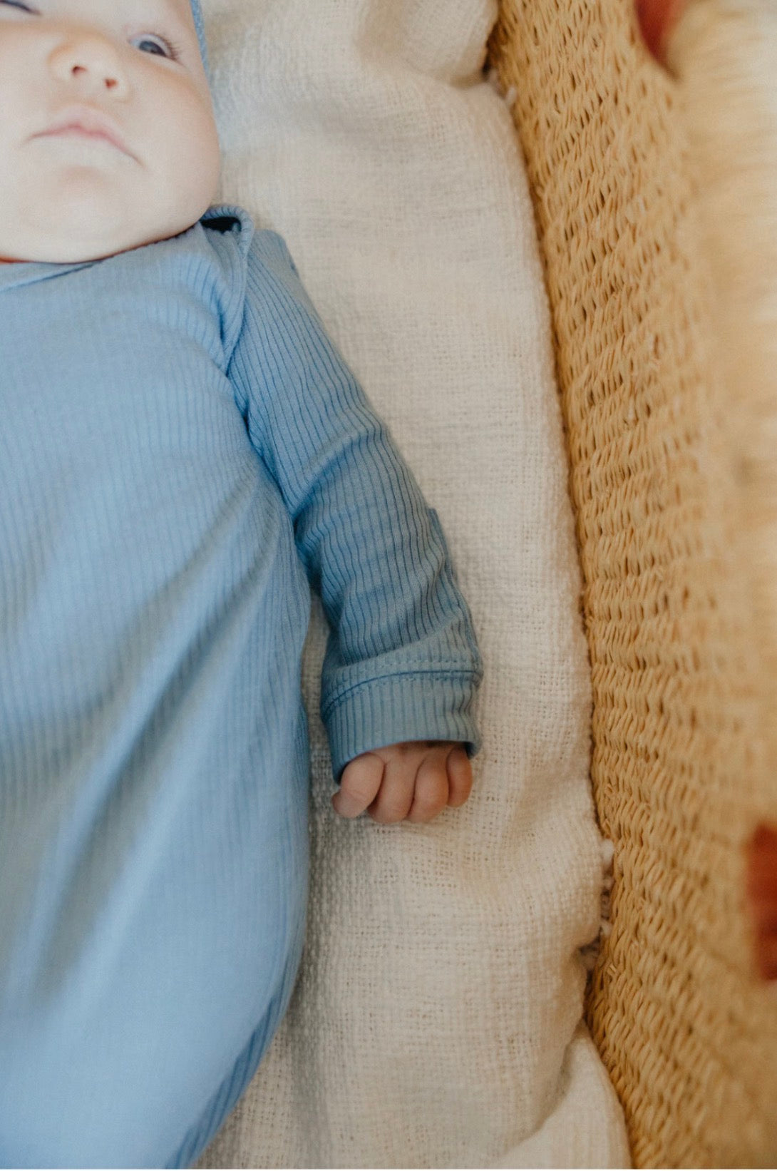 Copper Pearl Newborn Knotted Gown - Atlantic
