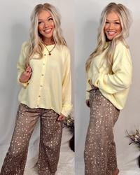 Charlotte Cozy Lightweight Everyday Cardigan in Butter Yellow