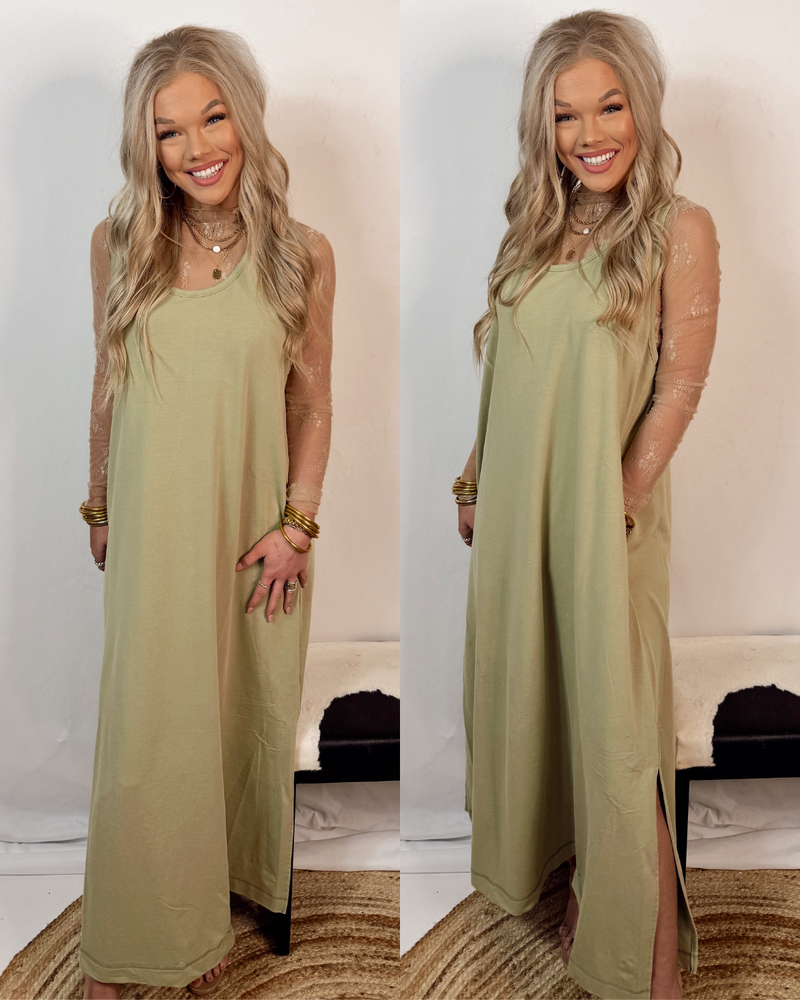 Modest Chic Maxi Dress - Sage