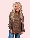Made For Me Metallic Gold Speckled Leopard Blouse