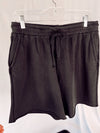 Cozy Weekend Drawstring Shorts- Black