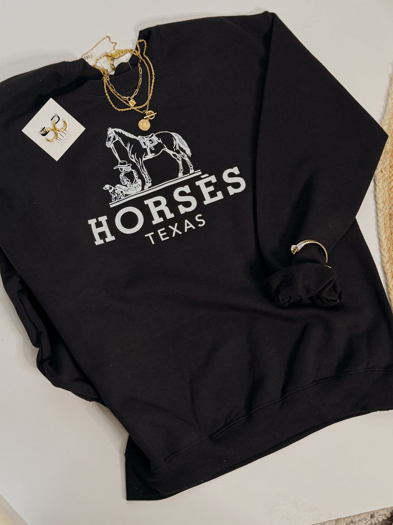 Horses Texas Graphic Sweatshirt