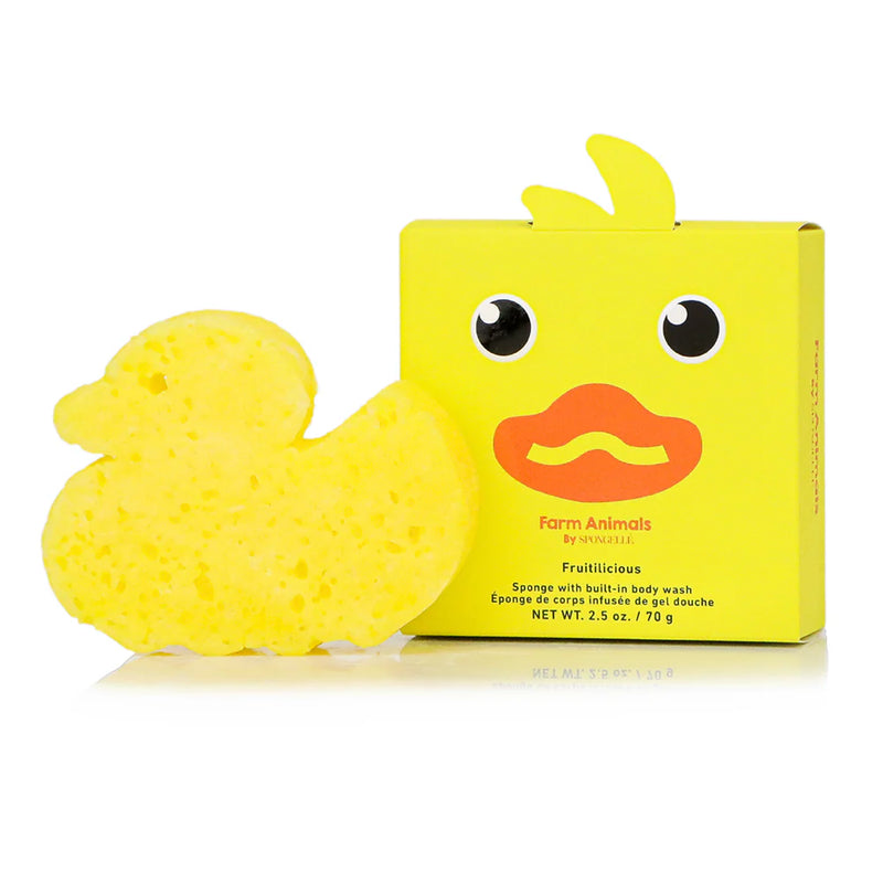 Spongelle Children's Built-In Body Wash Infused Sponge - Danny Duck