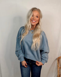 Star Spangled Sweatshirt in Dusty Blue