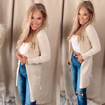 Something New Ribbed Cardigan- Cream
