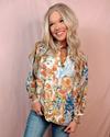 Hues of Botanical Blues Floral Printed Blouse