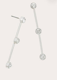 Triple Shine Linear Gold Dangle Earrings