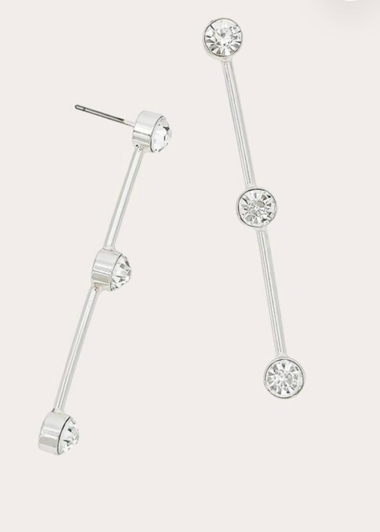 Triple Shine Linear Gold Dangle Earrings