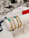 Assorted Glitzy Gold Stretch Stone Bracelets