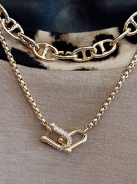 Regal Links Venetian Chain Link Necklace - Gold