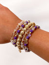 Purple & Gold Game Day Arm Candy 5 Piece Bracelet Set