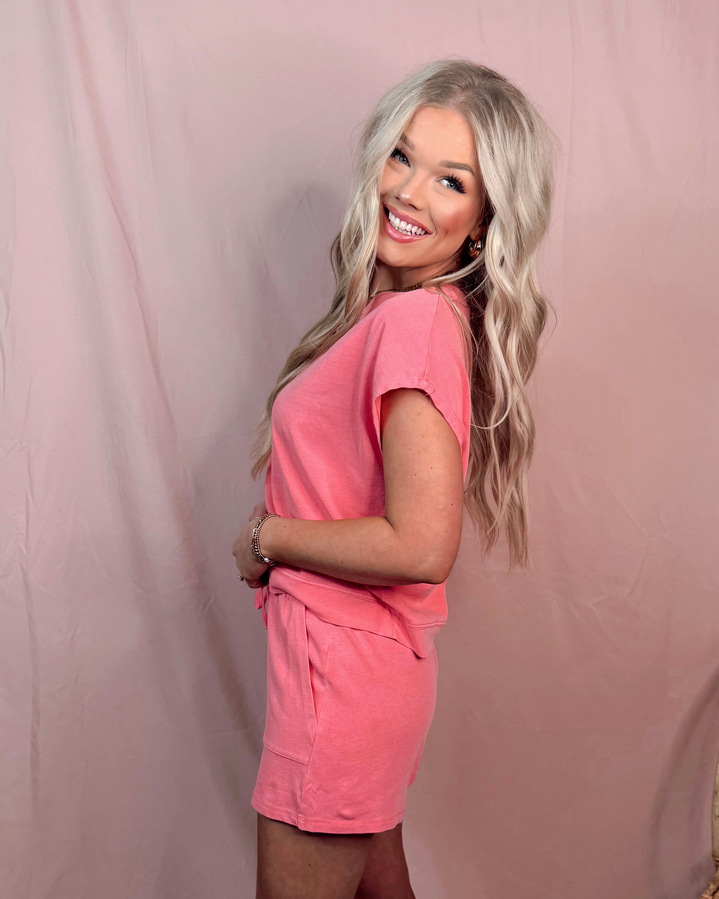 Cotton Candy Calm 2 Piece Lounge Set - Taffy Pink