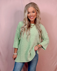 Cozy Club Oversized Knit Sweater - Jade