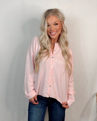 Charlotte Cozy Lightweight Everyday Cardigan in Light Pink